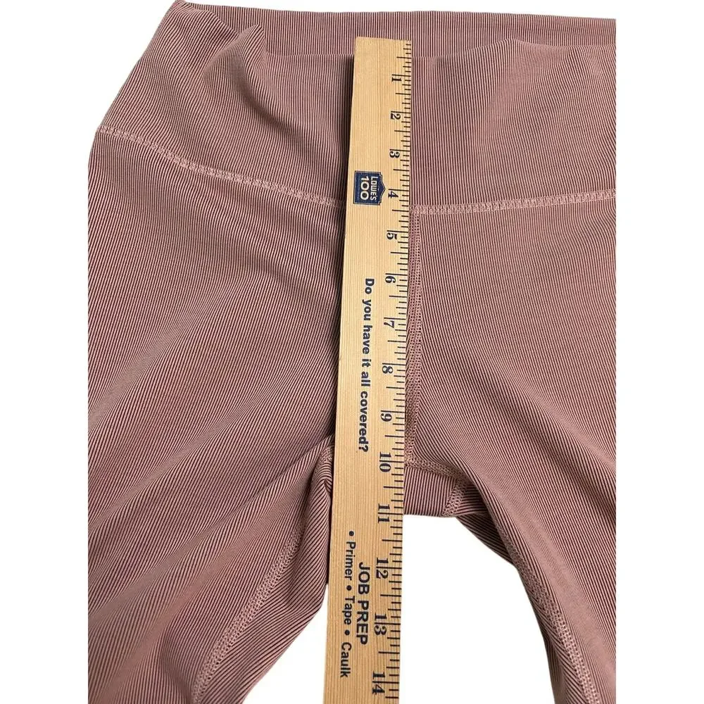 NWT Lezat Eco Active Textured Athletic High Waist Soft Rib Dusty Rose Leggings-L - Picture 8 of 10